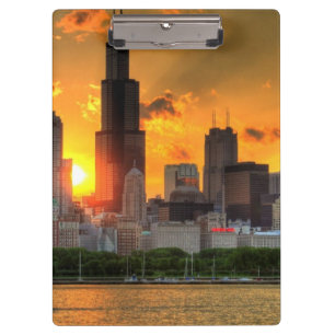 Carpeta De Pinza Vista del horizonte de Chicago de Adler