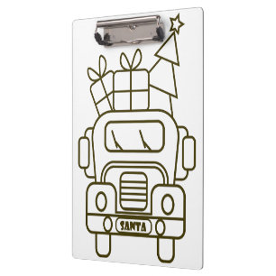 Carpeta De Pinza Vista frontal del camión de Navidades de esquema