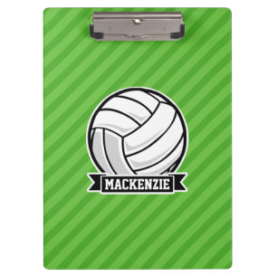 Carpeta De Pinza Voleibol en franjas verdes