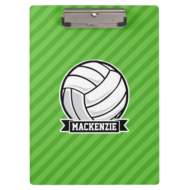 Carpeta De Pinza Voleibol en franjas verdes (Anverso)