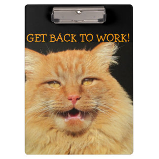 Carpeta De Pinza Volver al gato del jefe del trabajo