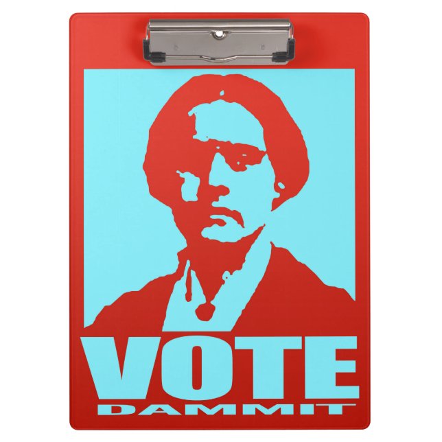 Carpeta De Pinza Vote Dammit Red & Aqua Susan B. Anthony (Anverso)