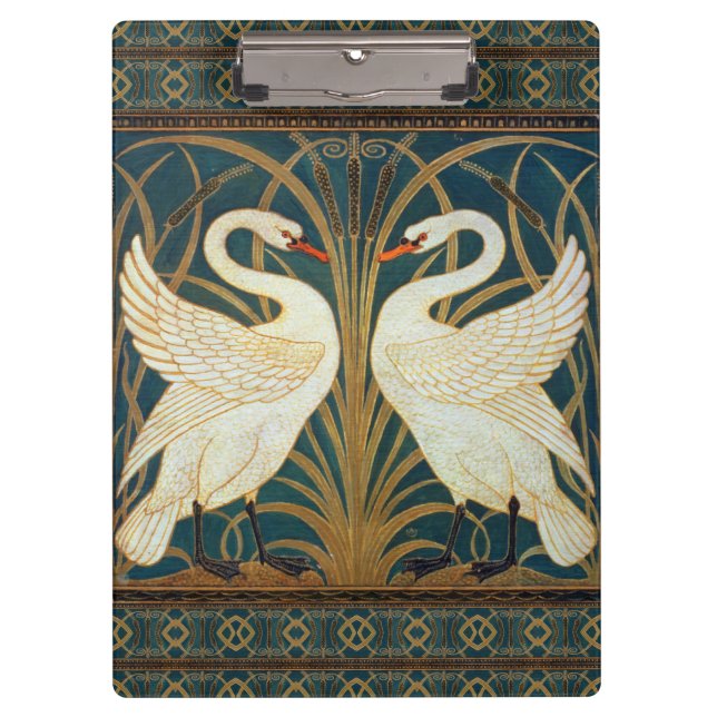 Carpeta De Pinza Walter Crane Swan, Rush E Iris Art Nouveau (Anverso)