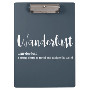 Carpeta De Pinza Wanderlust definición color azul blanco