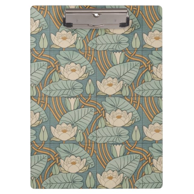 Carpeta De Pinza Water Lilies Lily Naturaleza Art Nouveau (Anverso)