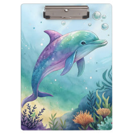 Carpeta De Pinza Watercolor painted dolphin
