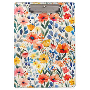Carpeta De Pinza Watercolor Spring Wildflowers Background-99034