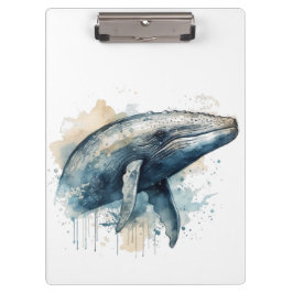 Carpeta De Pinza Watercolor Whale Wonder