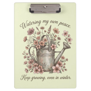Carpeta De Pinza Watering My Own Peace Vintage Floral Botanical