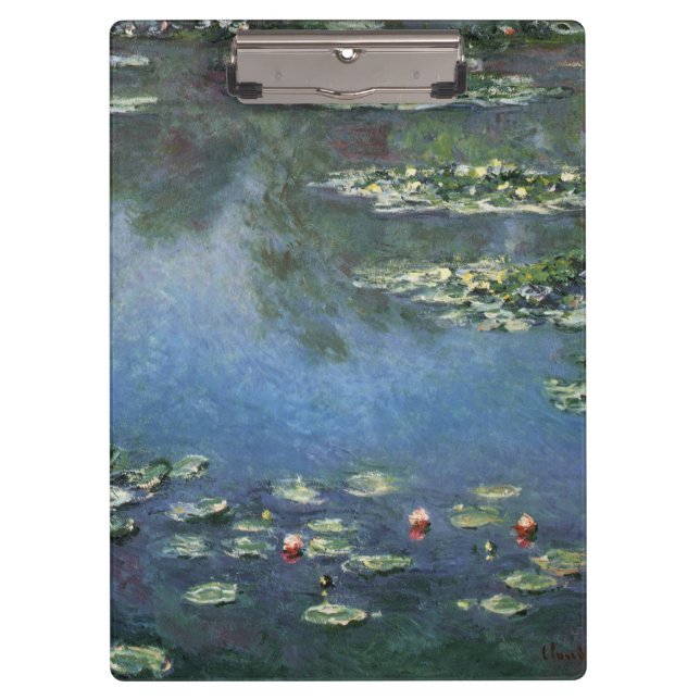 Carpeta De Pinza Waterlilies por Claude Monet, Flores de época (Anverso)