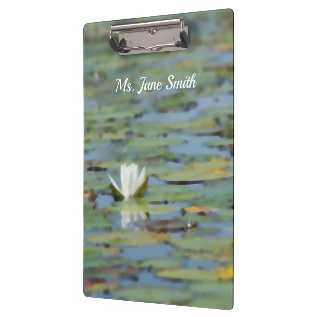 Carpeta De Pinza Waterlily Lake Flower Watercolor Clipboard (Izquierda)