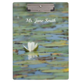 Carpeta De Pinza Waterlily Lake Flower Watercolor Clipboard