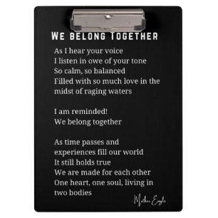 Carpeta De Pinza We Belong ama juntos el poema poster decoración de