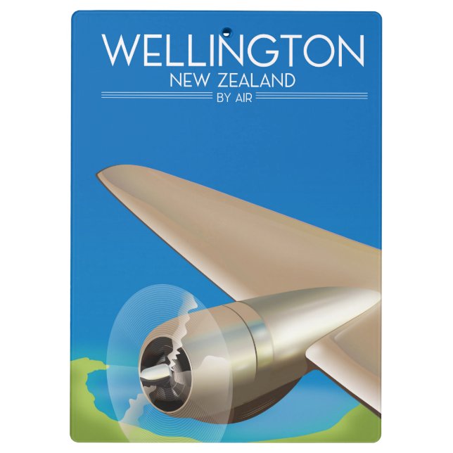 Carpeta De Pinza Wellington New Zealand Air poster (Reverso)
