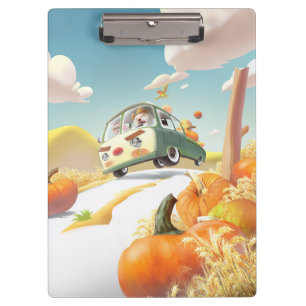 Carpeta De Pinza Whimsical Pumpkin Ride