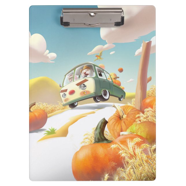 Carpeta De Pinza Whimsical Pumpkin Ride (Anverso)