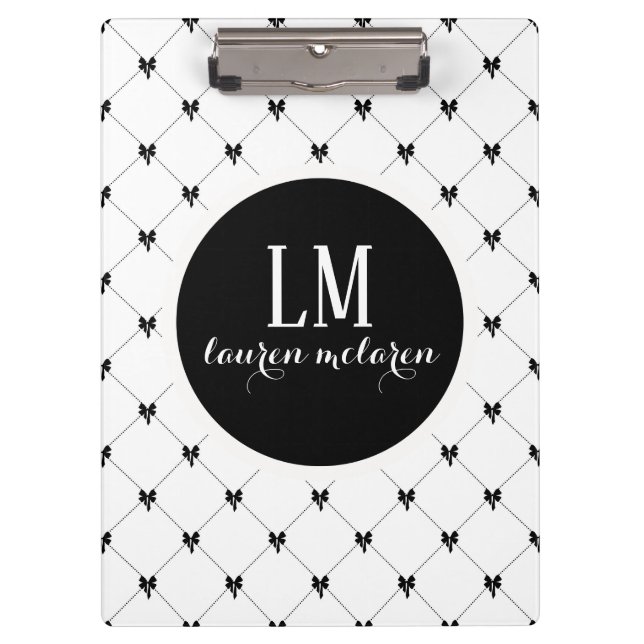 Carpeta De Pinza White & Black Bow Monogram (Anverso)