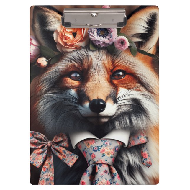 Carpeta De Pinza Wild fox wearing a tie cute  (Anverso)