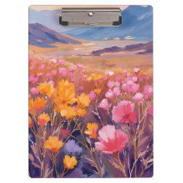 Carpeta De Pinza Wildflower Field | Floral Landscape Painting