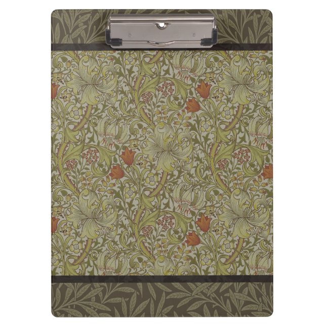 Carpeta De Pinza William Morris Floral lily sauce diseño de impresi (Anverso)