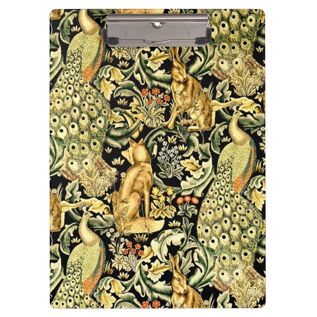 Carpeta De Pinza William Morris Forest Tapestry Fox Hare Peacock (Anverso)