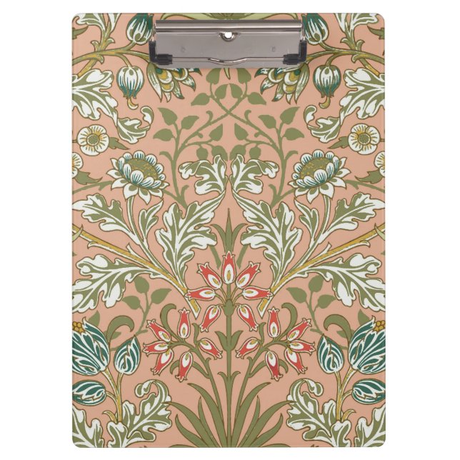 Carpeta De Pinza William Morris Hyacinth Flower Rosa Art (Anverso)