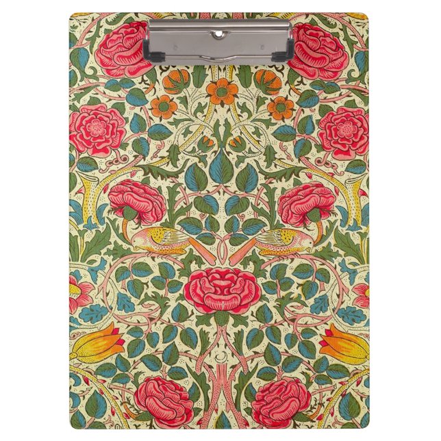 Carpeta De Pinza William Morris Rosa Floral Chintz Pink (Anverso)