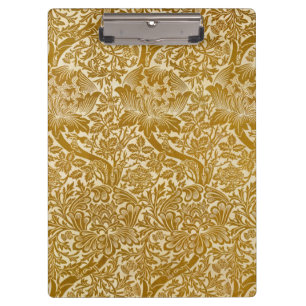 Carpeta De Pinza William Morris Rosa y Flor de Cardo Dorado