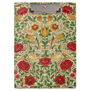Carpeta De Pinza William Morris Rosa y Pájaros Chintz Rojo