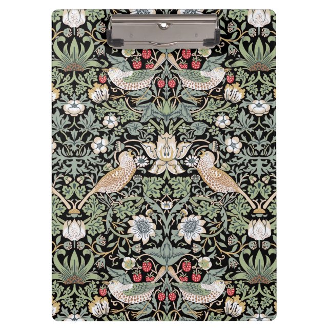 Carpeta De Pinza William Morris Strawberry Thief I Aves Negras (Anverso)