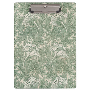 Carpeta De Pinza William Morris Verde Salvia Estampado de Tulipán: