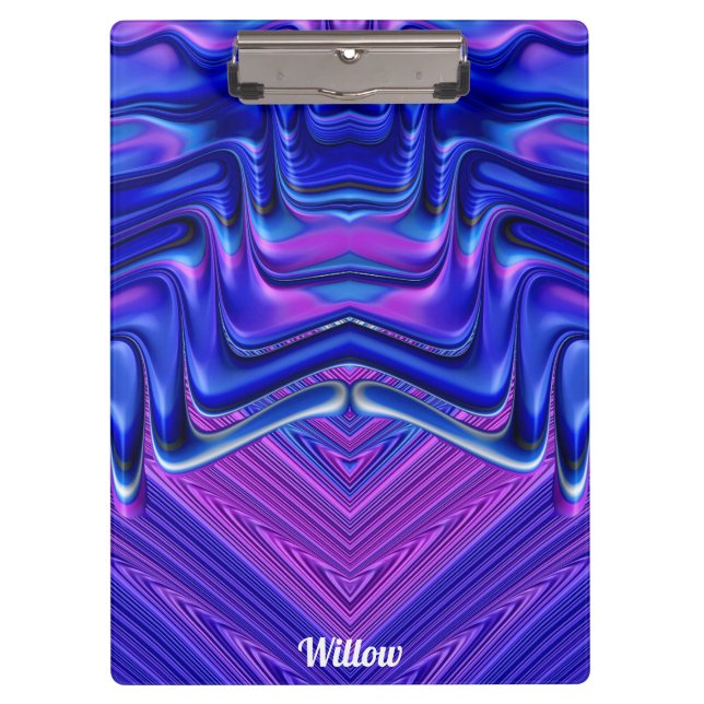 Carpeta De Pinza ¡WILLOW ~ 3D! ~ Blanco rosa y azul original ~ (Anverso)
