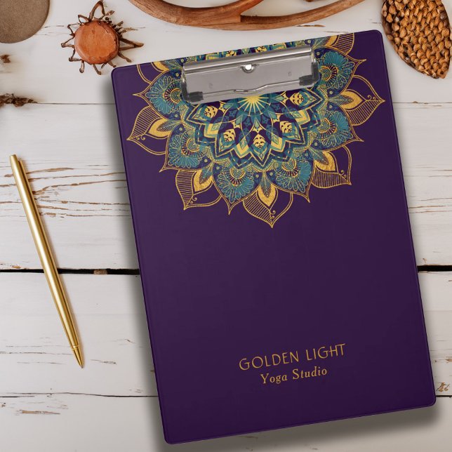 Carpeta De Pinza Yoga Gold Mandala (Yoga Gold Mandala Clipboard)