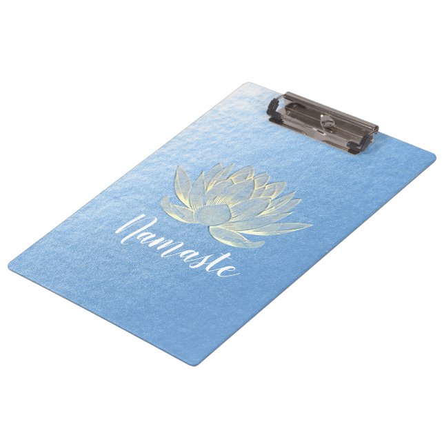 Carpeta De Pinza YOGA Studio Meditación Reiki Instructor Gold Lotus (Angular)