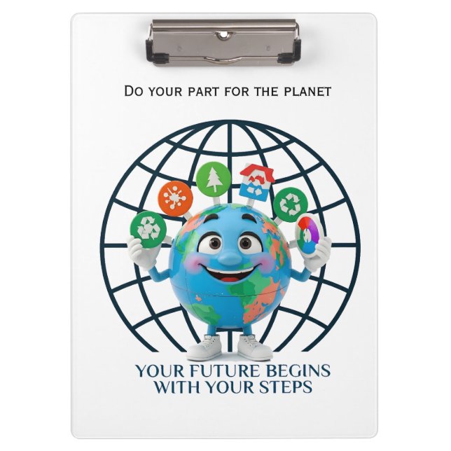 Carpeta De Pinza Your Future Your Steps Earth Day Sustainability (Anverso)