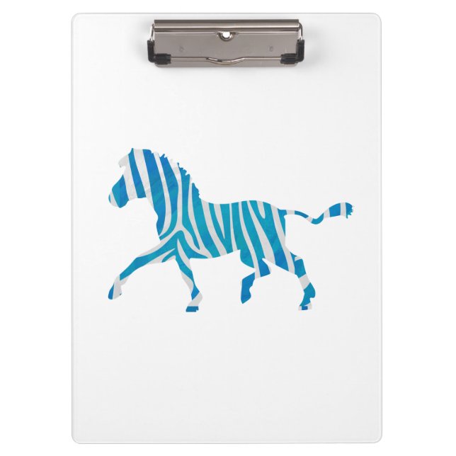 Carpeta De Pinza Zebra Silhouette azul y blanco (Anverso)