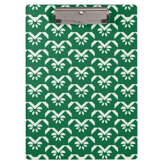 Carpeta De Pinza Zigzag floral verde (Anverso)