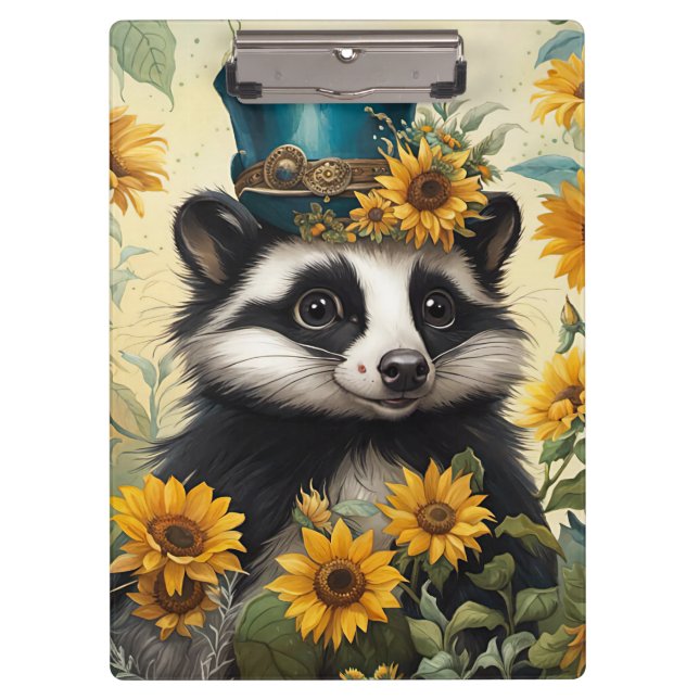 Carpeta De Pinza zorrillo con girasoles (Anverso)