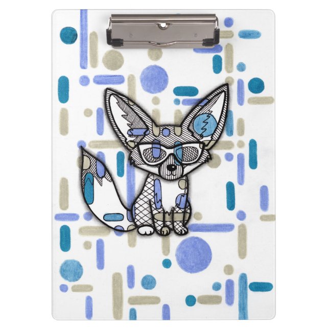 Carpeta De Pinza Zorrito Fennec Cool con Gafas de Sol Cli Geométric (Anverso)