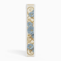 Carpeta de planificación de boda floral azul Art N