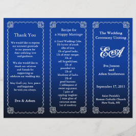 Carpeta del programa de boda Azul real