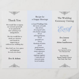 Carpeta del programa de boda Gris azul