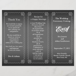 Carpeta del programa de boda Gris plateado clásico