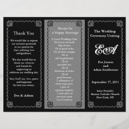 Carpeta del programa de bodas - Negro clásico