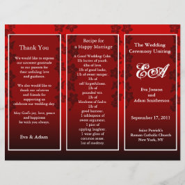 Carpeta del programa de bodas Rojo floral
