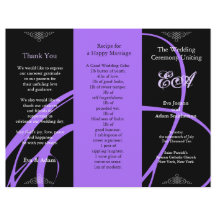 Carpeta del programa de bodas Twirl Purple Black