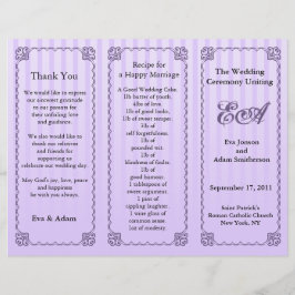 Carpeta del programa de casamiento Banda púrpura c