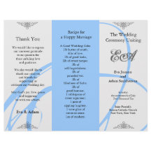 Carpeta del programa de casamiento Gris azul tumul