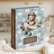 Carpeta para Baby Shower de Niño con Oso Teddy Avi