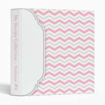Carpeta personalizada Chevron gris y rosada